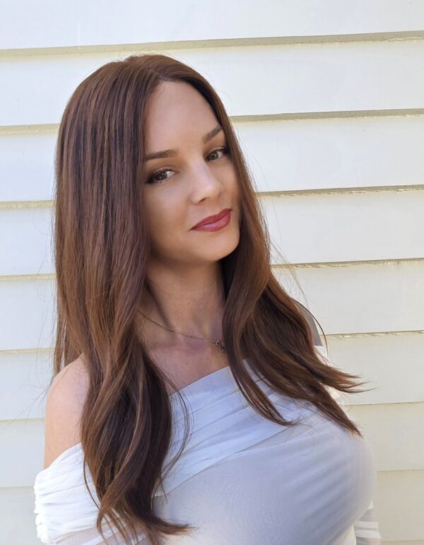 Eva human hair wig by Custom Hair Company Hamiltonside view