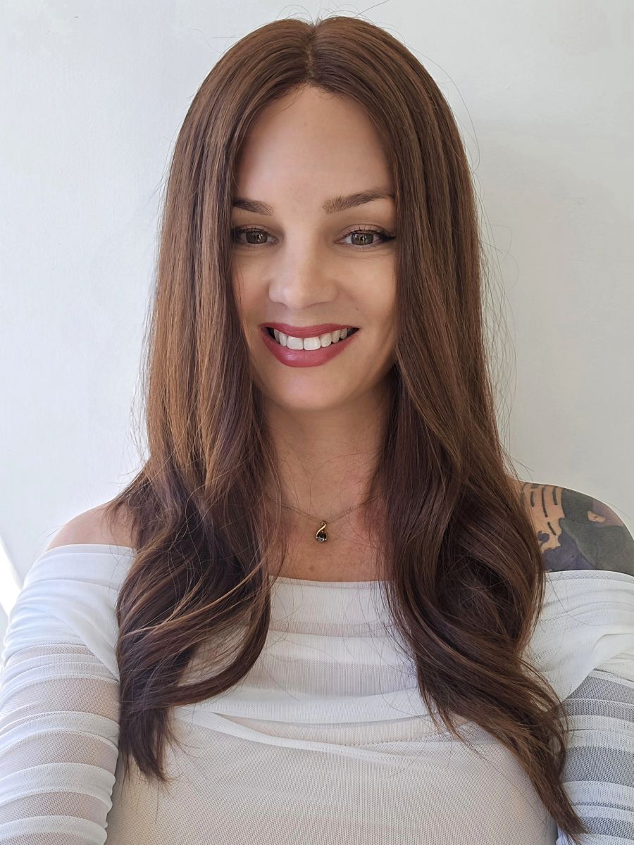Eva human hair wig by Custom Hair Company Hamilton front view