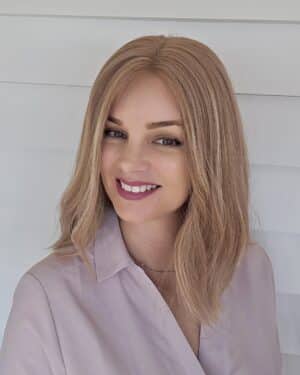 Lily human hair wig by Custom Hair Company Hamilton NZ side view