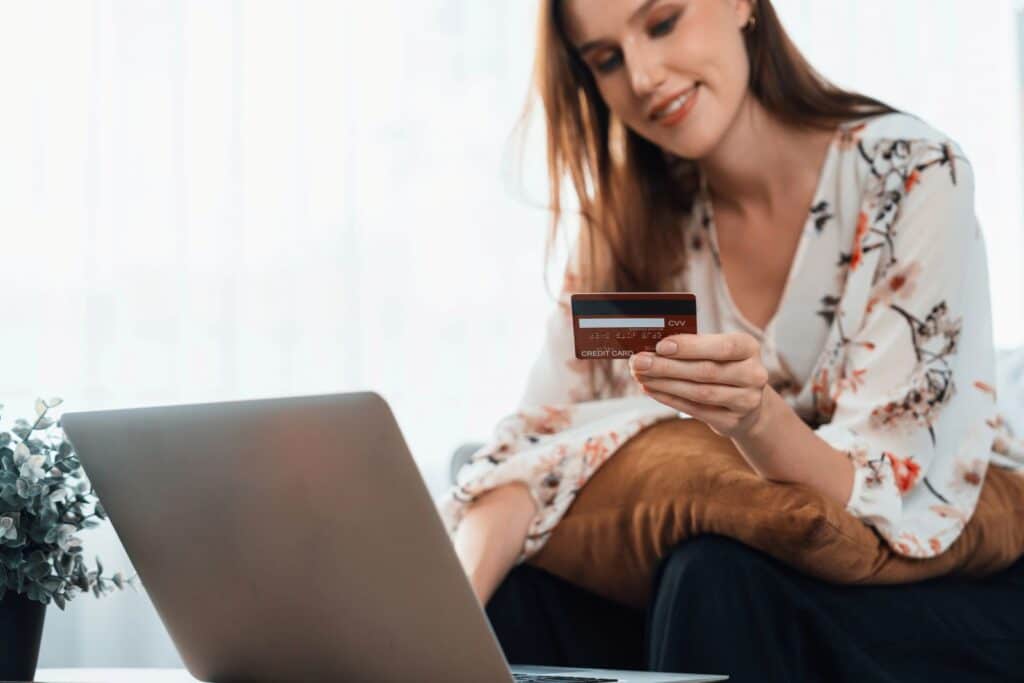 woman purchasing something online
