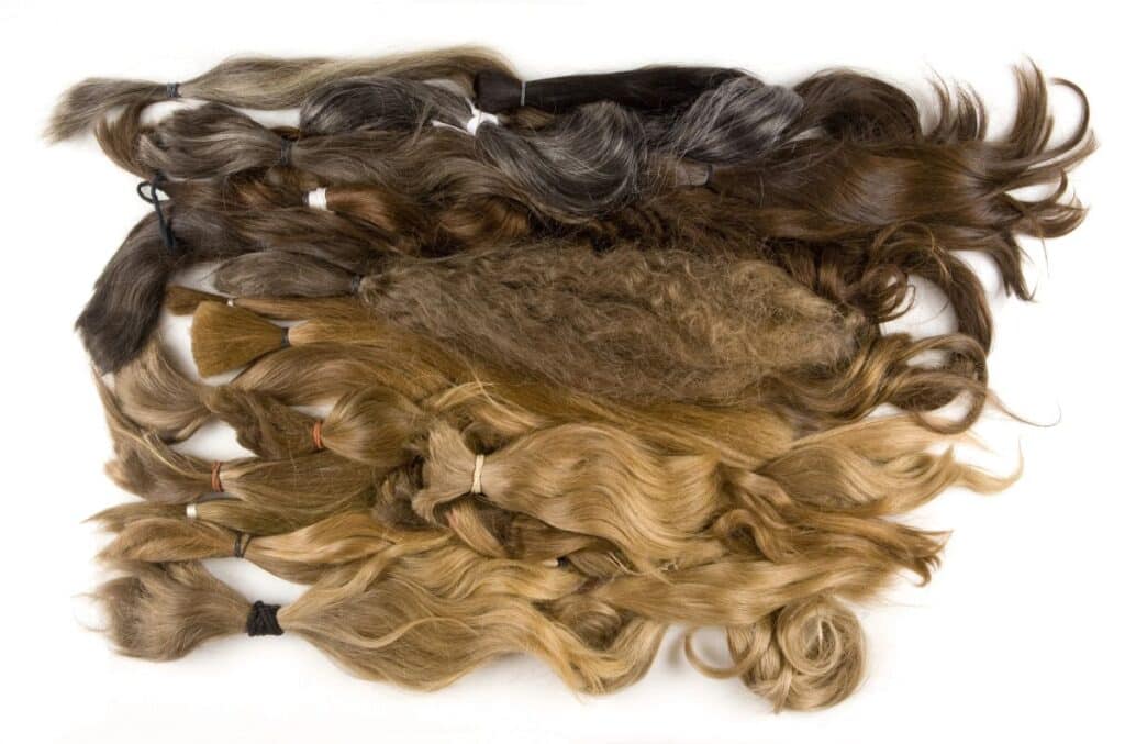 bunches of human hair for wig making