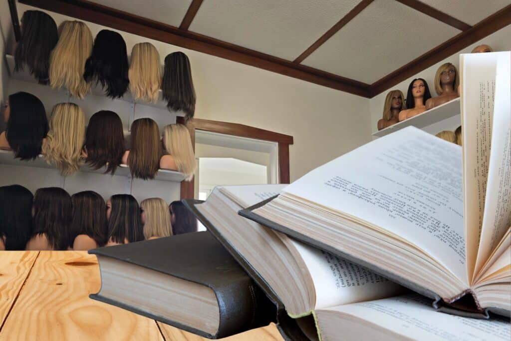 wigs with books about wig terminology